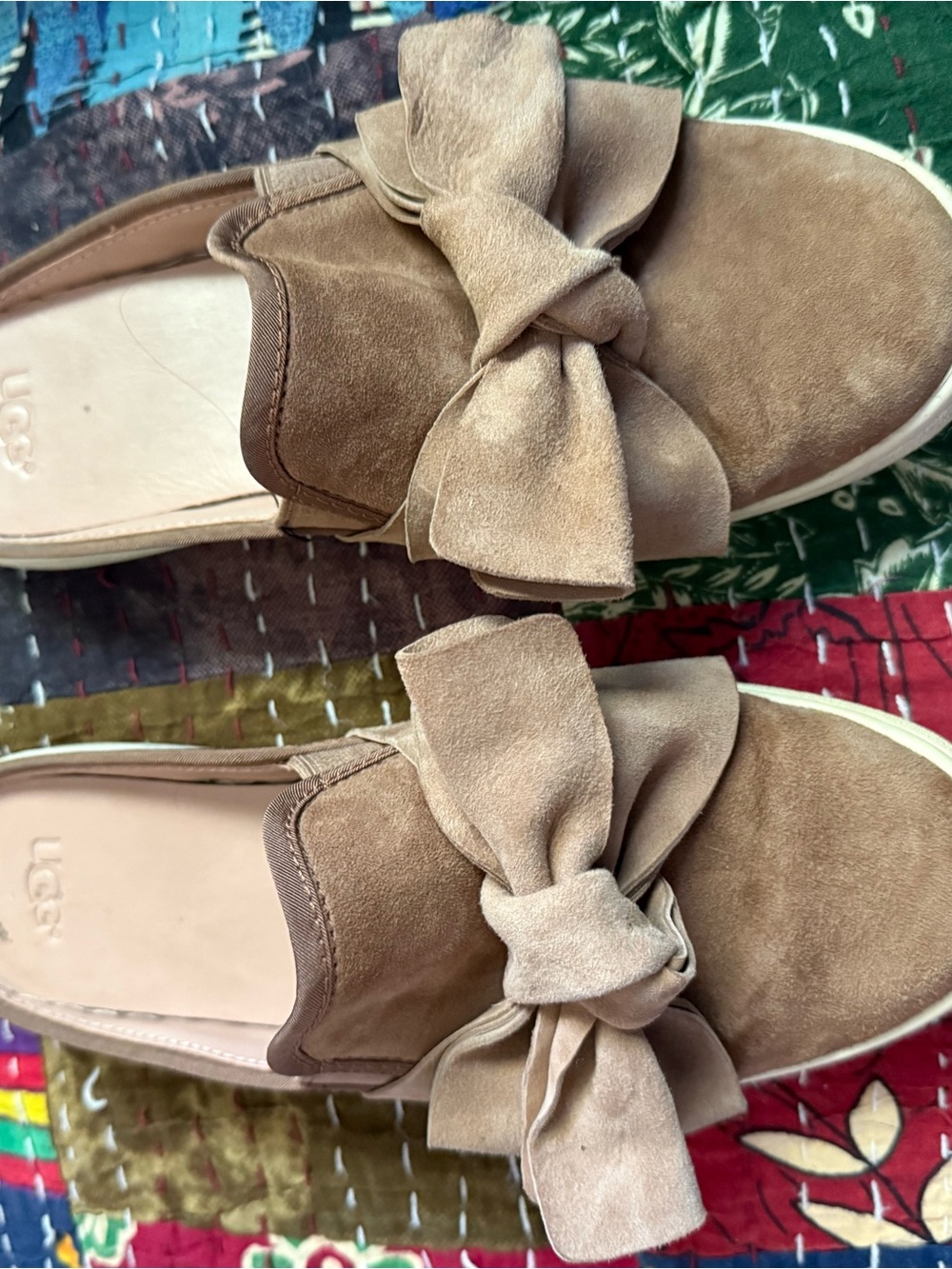 UGG Women's Suede Bow Slip-On Sneakers - Brown